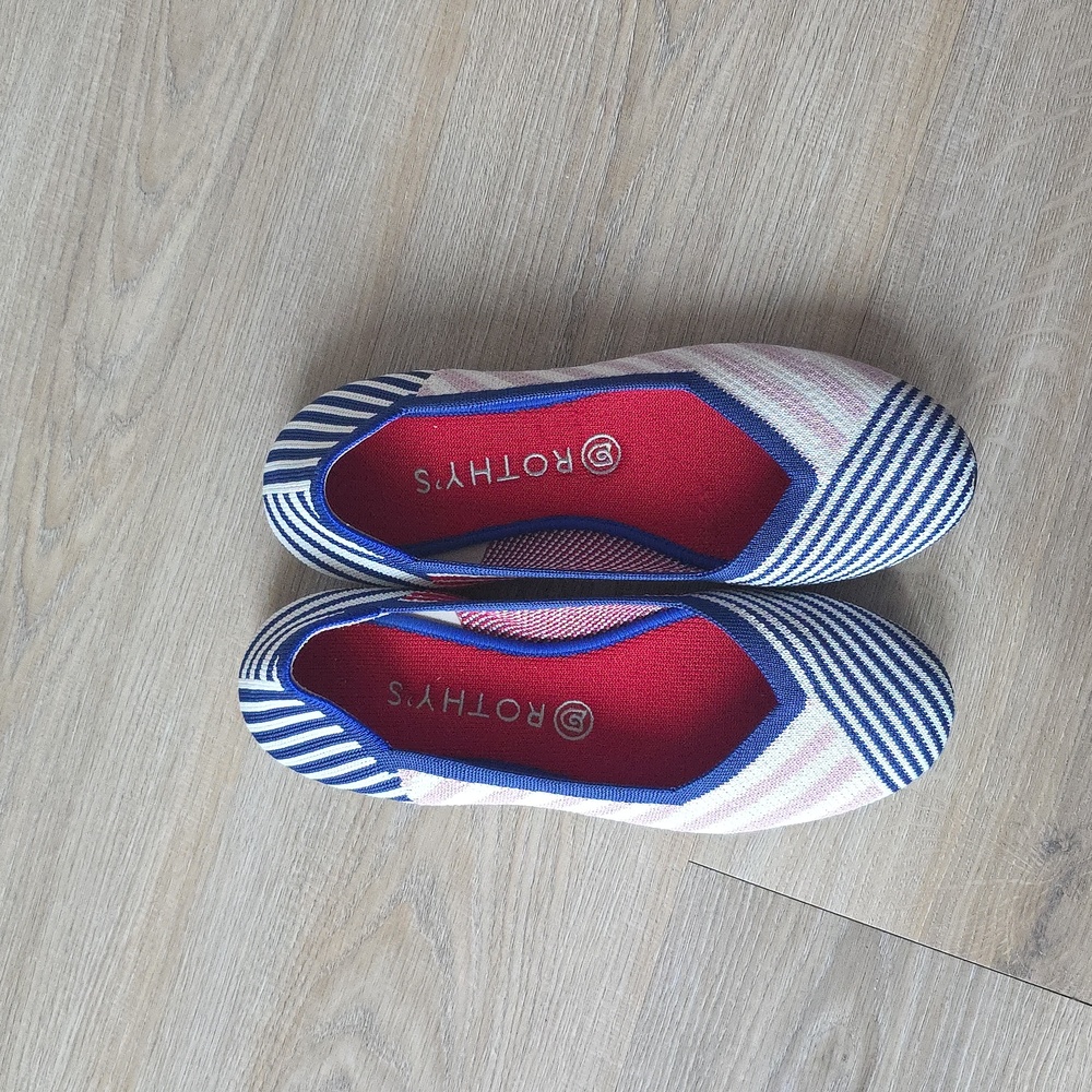 Rothy's Blue and Pink Striped Flats - Picture 7 of 13